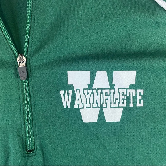Waynflete Russell Athletic 1/4 Zip Green Pull Over Sweater - Picture 2 of 9
